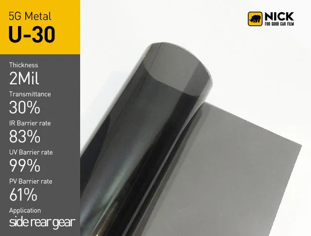 NICK Metallic Bílglugga Tint Film